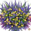 Artificial Plants Outdoor, 24PCS Lavender Artificial Flowers, UV Resistant Fake Flowers, Faux Flowers for Outdoor Planters for Home Garden Outside Porch Decor