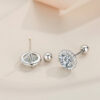 739a14b801e1a485 925 Sterling Silver 0.5/1 Carat Moissanite Round Bag Screw Earrings For Men And Women Couple Models Fashion Creative Personality