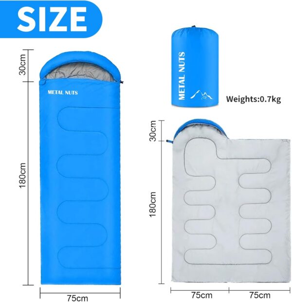 Sleeping Bag for Adults – Lightweight & Warm Waterproof 3-Season Sleeping Bag for Camping, Hiking, Outdoor & Indoor Use, Compact & Comfortable with Compression Bag