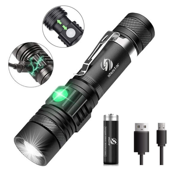 73a4769291d43e7a High Power Led Flashlights Zoomable Camping Torch With T6 LED Lamp Beads Waterproof 4 Lighting Modes Multi Function USB Charger