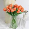 IPOPU 12PCS Pink Tulips Artificial Flowers for Decoration Fake Tulips Real Touch Fake Pink Flowers Artificial Floral Arrangements Pink Faux Tulips Decor Table Home Kitchen Wedding Decorations (Pink)