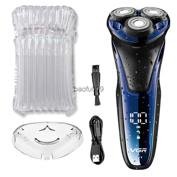 73b23a0b3712cf0e Original VGR 3D Floating Head Rotary Shaver For Men Waterproof Beard Electric Razor Face Shaving hine Rechargeable L230520