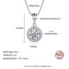 73c3226ea33ed70a CZCITY Moissanite Diamond Pendant Necklaces Round Classic Simple For Women Sterling Sier Chain Trending Iced 1CT