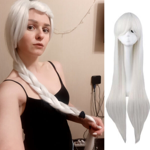 Long Straight Cosplay Wig Purple Black Red Pink Blue Dark Brown 100 Cm Synthetic Hair Wigs