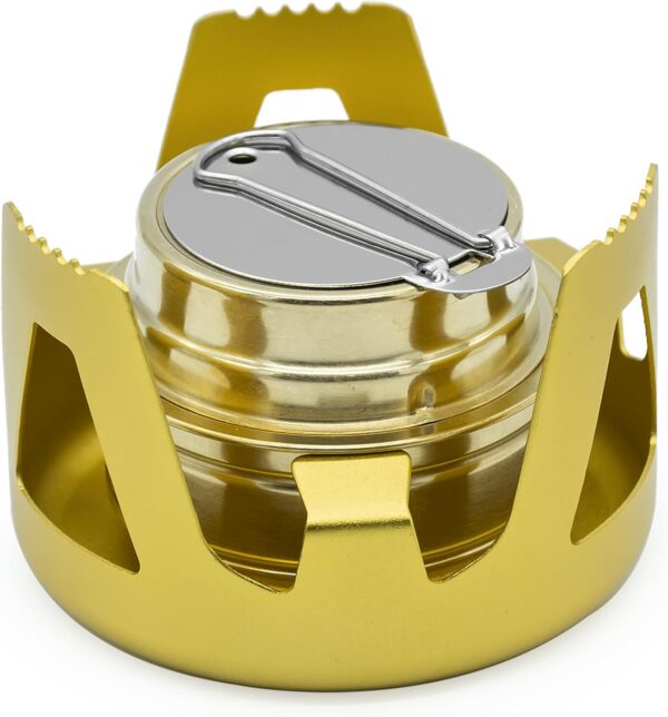 73ecfccdb6fdccda Famgee Outdoor Mini Portable Alcohol Stove Burner for Backpacking Hiking Camping Survival (Gold)