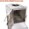 Fitinhot Camp Wood Stove, Tent Wood Burning Stoves Portable with Chimney Pipes, Upgraded Titanium Surface Camping Stove, Heat Resistant Glass & Gloves for Outdoor (Black)