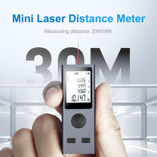 74007c0d7e042612 Laser Distance Meter Multifunctional Portable Measuring Device Metal Housing Mini Size Rangefinder Measurement