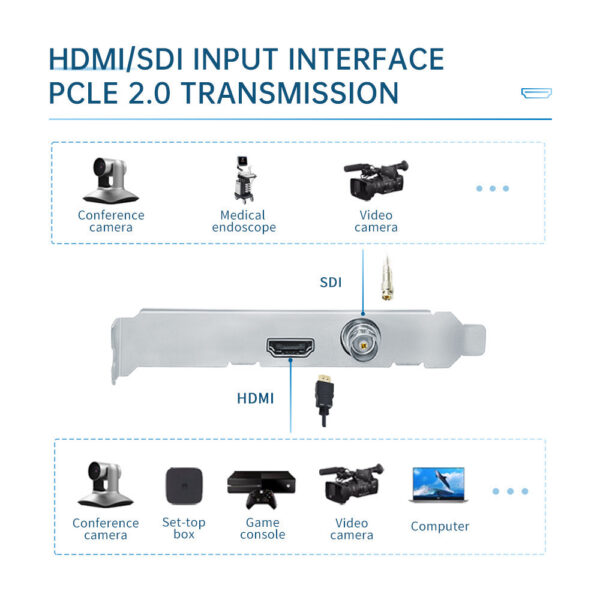 UNISHEEN Vmix OBS Streaming Live Broadcast HD PCIe 1080P ux SDI HDMI Video Capture Card