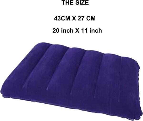 2 Pack Ultralight Inflatable Camping Pillow Squared Flocked Fabric Air Pillow for Hiking,Traveling,Napping,Desk Rest,Beach Neck Lumbar Support
