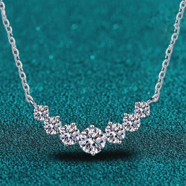 7422dc80c8ff4411 Full Moissanite Diamond Necklace for Women Sterling Sliver with Plated White Gold Neck Pendent Wedding Fine Jewely