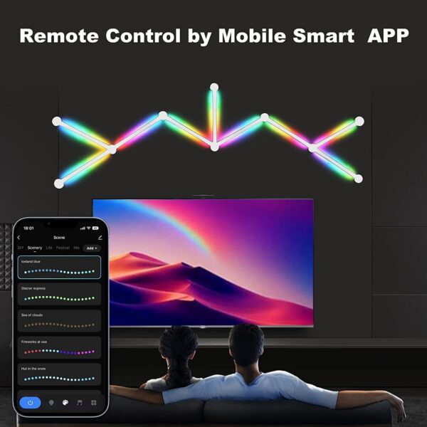 74318db8b97f6757 WIFI LED Smart Wall Lamp RGBIC Bar DIY Atmosphere Night Light APP Music Rhythm TV Backlight Bedroom Game Room Decoration