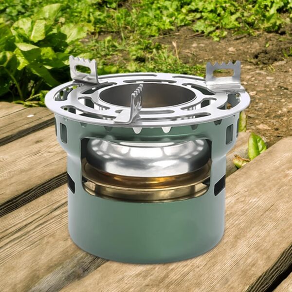 Luwecf Mini Portable Camping Stove Fishing Stove Camping Cooking Stove Outdoor Stove with Storage Bag Hiking Stove Alcohol Stove with Pot Holder for Camping Hiking Traveling Fishing Picnic