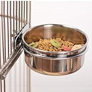 747a3068f6f05702 Pet Feeder Water,10oz 20oz 30oz Bird Hamster Small Animal Cup with Holder,Stainless Steel 10oz Cage Coop Hook Cup for Small Animal Cage Bowl (10oz Stainless Steel Bowl)