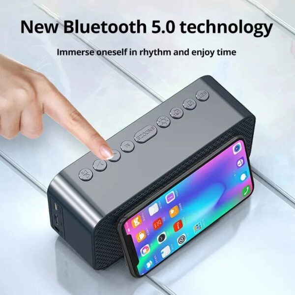 747db43b9cd7e0c9 1pc LED Digital Alarm Clock with Bluetooth ,Speaker Mirror Bedroom Office Decor Table Screen Temperature FM Radio