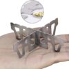 KBNIAN Kreuz Ständer Alkohol Kreuzständer Topfkreuz Tragbar Edelstahl Alcohol Stove Zubehör Ultraleichter Campingkocher Zubehör für Draussen Wandern Camping (9,6 * 2,9 * 0,1 cm)