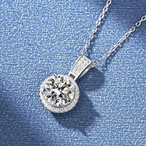 749fe2227d9f207c NeeTim 2Carat Moissanite Necklace For Women 100% Sterling S Sier With White Gold Plated Lab Diamond Jewelry Wedding Pendant