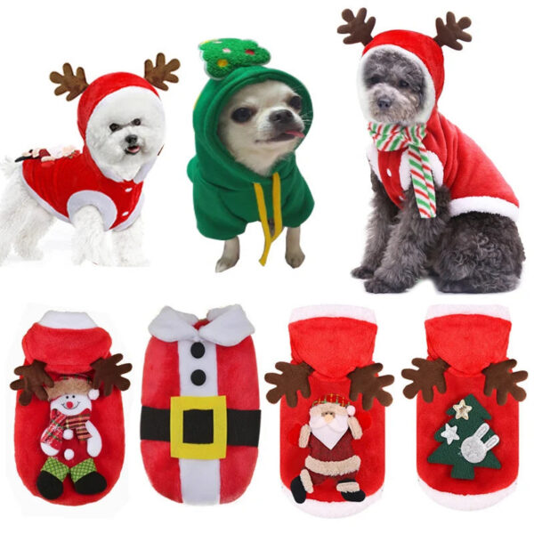 74aab22b2247fbfd Christmas Clothes Winter Warm Soft Fleece Dog Sweater Clothing for Dogs Puppy Cat Chihuahua Costume Coat Pet Supplies
