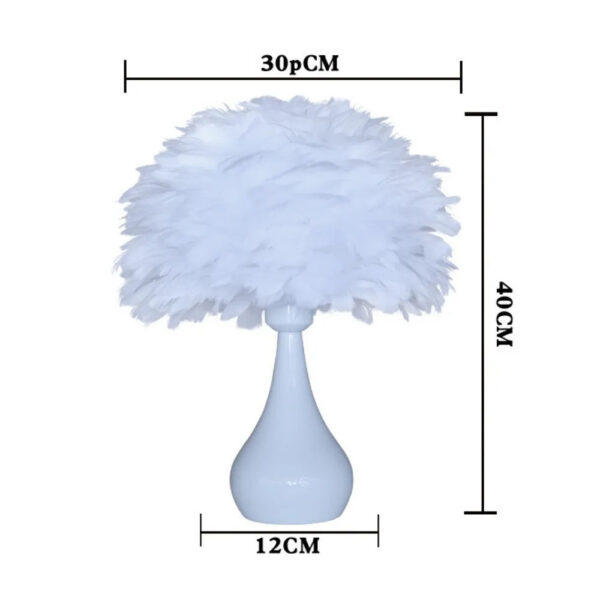 New Warm Light Table Lamp Nightlights Feather Lampshade Creative Wedding Home Bedroom Decor Birthday Gift