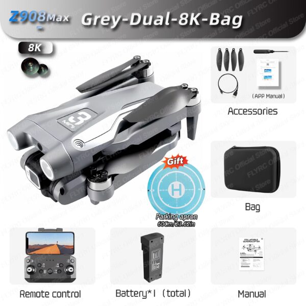 New Z908Max Dual8K GPS 9KM Professional Drone WIFI FPV Obstacle Avoidance Brushless Four-Axis Folding Rc Quadcopter Apron Sell