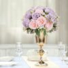 Artificial Peonies Silk Flowers, Faux Peony Bouquet 4 Bundles Florals Arrangements Decor for Farmhouse Home Boho Wedding Table Centerpiece, Fake Plastic Flowers Bulk for Vase Decoration (Pink Purple)