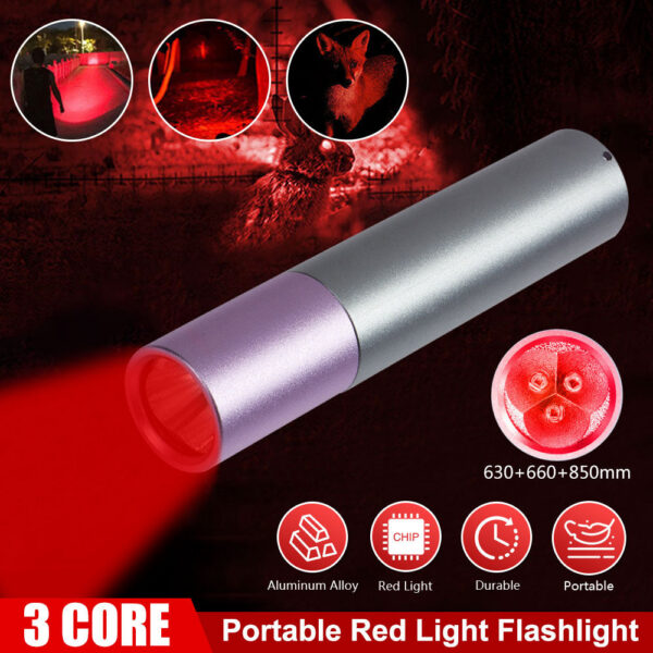 Penlight One Mode Red Light Flashlight for Camping Hiking Animal Protecting Beekeeping Detecting Aviation Night Vision