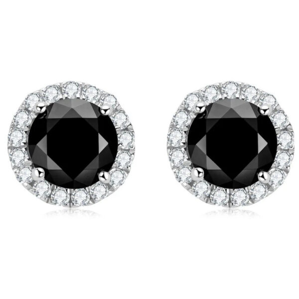 74eb4f9213735d0b 925 Sterling Silver 0.5-1 Carat Moissanite Black Round Bag Earrings Fashion Trend Temperament Design Light Luxury Niche Women