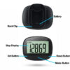 ThreeH Track Steps Multifunctional Portable Sports Pedometer Step Distance Calories Counter Fiess Tracker Time Display
