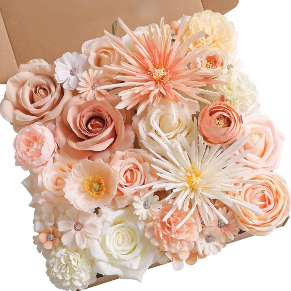 Serra Flora Artificial Christmas Flowers Greenery Combo Box Set Faux Flowers Bulk Flower Leaf with Stems for DIY Tree Ornaments Xmas Wreath Floral Arrangements Centerpieces