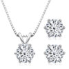 74fb565e2d315387 Lnngy 6.5mm 1CT Moissanite Earrings Pendant Necklace Original 925 Sterling Silver Earring For Valentine's Day Jewelry Set Gift