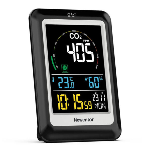 Newentor 5 in 1 Air Quality Monitor Multifunctional Real-time Dectect Carbon Dioxide Meter Digital Temperature Humidity Sensor