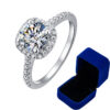 7505536a68b3024d 100% Moissanite 1CT 2CT 3CT Brilliant Diamond Halo Engagement Rings For Women Girls Promise Gift Sterling Sier Jewelry