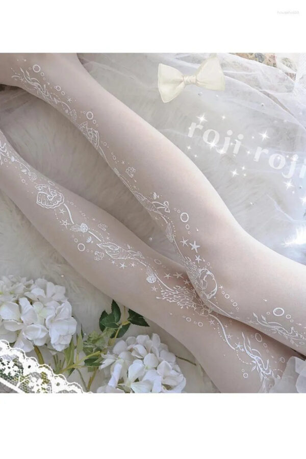 750c68b2af9546a9 Party Supplies Deep Sea Story Lolita Socks Sexy Women Spring Summer Silk Stockings Japanese Style Printing Pantyhose