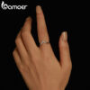 Bamoer V-shape Moissanite Delicate Lab Diamond Ring Sterling Sier for Women Engagement Wedding Jewelry