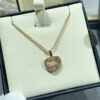 Sweet Romantic Sterling Sier Three Diamond Rotating Heart Necklace for Women's Simple Fashion Brand Jewelry Gift