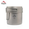 Widesea Camping Portable Mug Titanium Cooking 1100ML Pot Pan Folding Handles Hiking Outdoor Ultralight Tableware Cookware