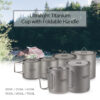 Titanium Outdoor Portable Camping Picnic Water Cup Mug with Foldable Handle 300ml 350ml 450ml 550ml 650ml / 750ml