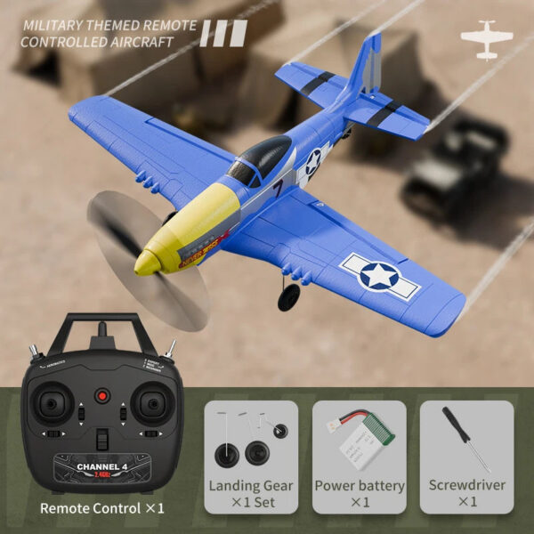 753b6b9afec5d30d RC Plane P51 Mustang 2.4G Radio EPP Foam 4CH 6 Axis 410MM Wingspan RC Fighter One Key Aerobatic RTF Aircraft Toys