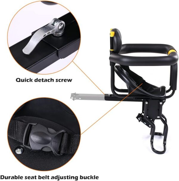 753f057e838bc095 LIXADA Bike Baby Seat Kids Child Safety Carrier Front Seat Saddle Cushion with Back Rest Foot Pedals