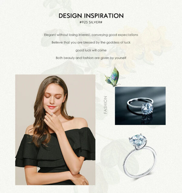 754f8c16d0114043 2023 Classic Luxury Real Solid 925 Sterling Silver Ring 3Ct 10 Hearts Arrows Zircon Wedding Jewelry Rings Engagement For Women