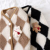 Fashion Plaid Fleece Puppy Coat Jack Dog Clothes Bear Vest Dogs Clothing Pet Outfits Cute Winter Yorkies Costume