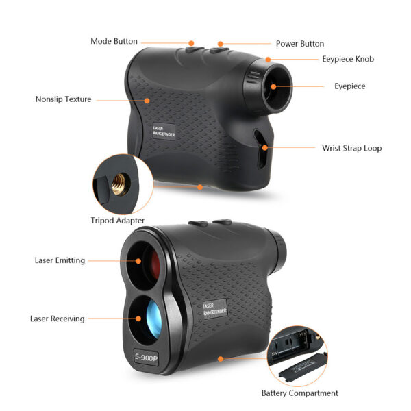 Rangefinder Laser Distance Meter hunting 600/900m Tape measure Speed Tester Golf Slope Adjusted Mode Flag-Lock Telescope