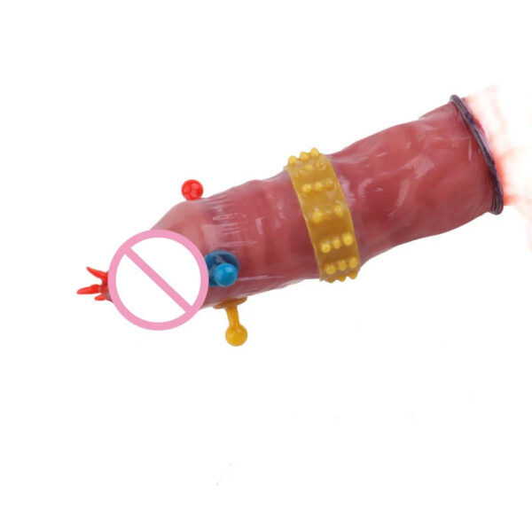 7562c5baf5077e08 3PCS Men Condoms with Spikes Female G-spot Vaginal Stimulation Sensation Condoms Penis Sleeve Sex Toys For Men