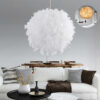 Modern Lamp Bed Exhibition Hall Chandelier Simple White Feather LED Lighting