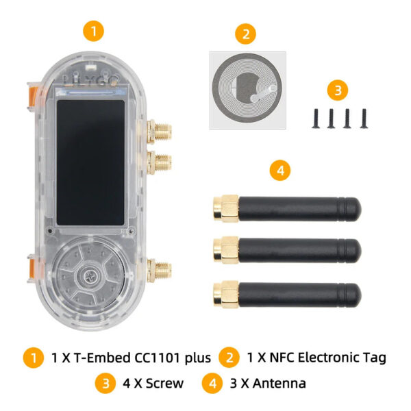 758f8f7399eca8ad LILYGO® T-Embed ESP32-S3 CC1101 Low-Power Sub-1 GHz RF Transceiver PN532 NFC RFID I2C Module LCD Board Built-in Battery 1300mAh
