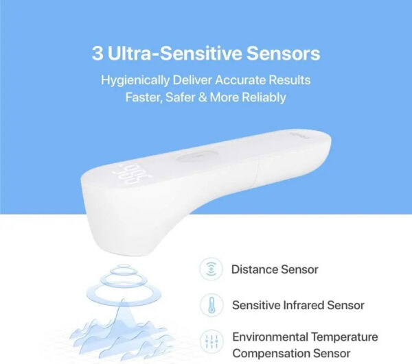 iHealth Digital Thermometer for Adults and Children Infrared Forehead Thermometer Fever Indicator Non-Contact Fast and Accurate