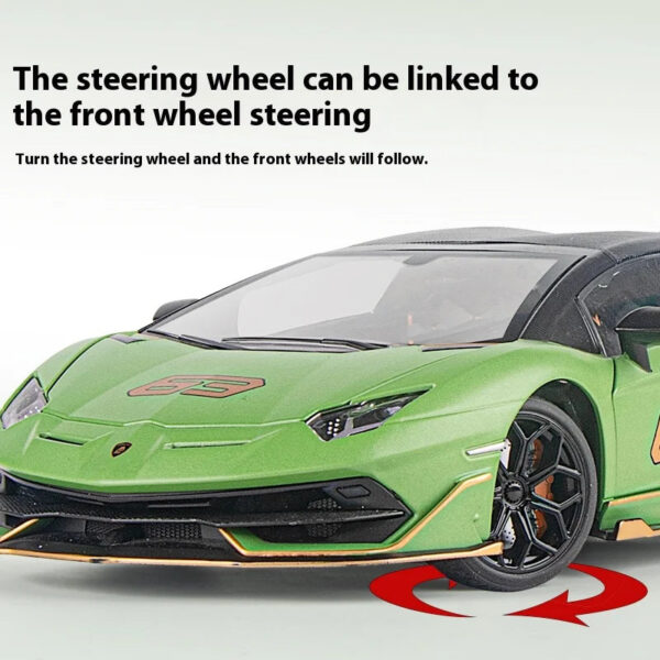 1:18 Scale SVJ63 Alloy Car Toy Model with Sound & Light Effects - Realistic Detail for Kids' Playtime & Collectors' Delight
