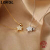 75ba894390755a35 LGKGL Real Sterling Sier Sweet Star Heart Pendant Necklace For Women Wedding Statement Fine Jewelry