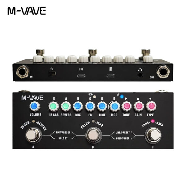 75babc6c9bc11268 M-vave Cube BABY Multi Effects Pedal for Electric Guitar/Bass/Acoustic Guitar 8 IR Cabinets Simulation M-vave Rechargeable Pedal