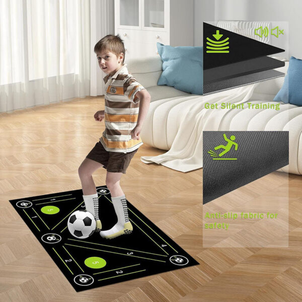 Non-Slip Soccer Footwork Silent Shock-Absorbing Training Mat Ball Control Mats Indoor Outdoor