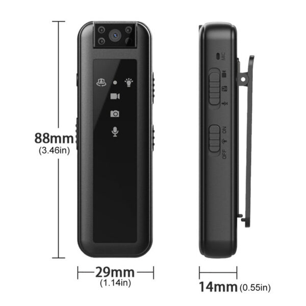 75d0bb4f8e2fb60f HD 1080P Mini Bicycle Stand Law Enforcement Recorder Detection Magnetic Function Outdoor Sports Camera